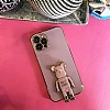 Eiroo iPhone 14 Pro Max Baby Bear Standl Mor Silikon Klf - Resim 3