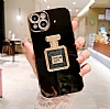 Eiroo iPhone 14 Aynal Parfm Standl Siyah Silikon Klf - Resim 1