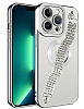 Eiroo iPhone 14 Pro Su Yolu Zincirli Silver Silikon Klf