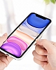 Eiroo iPhone SE 2020 Silikon Kenarl Ak Yeil Cam Klf - Resim: 4