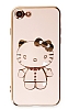 Eiroo iPhone 7 / 8 Aynal Kitty Standl Pembe Silikon Klf