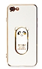 Eiroo iPhone 7/8 Baby Panda Standl Beyaz Silikon Klf