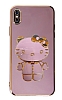 Eiroo iPhone X / XS Aynal Kitty Standl Mor Silikon Klf