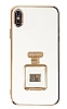 Eiroo iPhone X / XS Aynal Parfm Standl Beyaz Silikon Klf