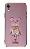 Eiroo iPhone XR Candy Bear Standl Mor Silikon Klf
