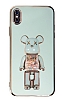Eiroo iPhone XS Max Candy Bear Standl Yeil Silikon Klf
