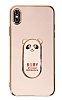 Eiroo iPhone X/XS Baby Panda Standl Pembe Silikon Klf