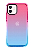Eiroo Jelly iPhone 12 / 12 Pro 6.1 in Mavi-Pembe Silikon Klf