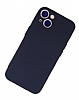 Eiroo Lansman iPhone 13 Kamera Korumal Lacivert Silikon Klf - Resim 1