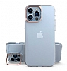 Eiroo Lens Stand iPhone 13 Pro Rose Gold Kamera effaf Silikon Klf