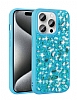 Eiroo Linea iPhone 15 Pro Max Tal Ak Mavi Silikon Klf