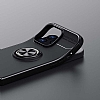 Eiroo Liquid Ring iPhone 13 Pro Max Standl Rose-Gold Siyah Silikon Klf - Resim 2