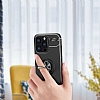 Eiroo Liquid Ring iPhone 13 Pro Standl Siyah Silikon Klf - Resim: 6