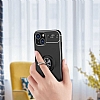 Eiroo Liquid Ring iPhone 13 Standl Lacivert Silikon Klf - Resim 4