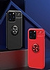 Eiroo Liquid Ring iPhone 14 Pro Max Standl Siyah-Mavi Silikon Klf - Resim 8