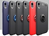 Eiroo Liquid Ring iPhone XR Standl Siyah Silikon Klf - Resim 6