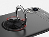 Eiroo Liquid Ring iPhone XR Standl Siyah Silikon Klf - Resim 3