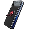 Eiroo Liquid Ring Samsung Galaxy A31 Standl Krmz-Siyah Silikon Klf - Resim 3