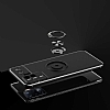Eiroo Liquid Ring Oppo A94 Standl Siyah-Mavi Silikon Klf - Resim 3