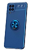 Eiroo Liquid Ring Samsung Galaxy A12 Standl Mavi Silikon Klf