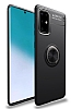 Eiroo Liquid Ring Samsung Galaxy A51 Standl Siyah Silikon Klf