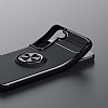 Eiroo Liquid Ring Samsung Galaxy S22 Plus 5G Standl Siyah-Rose Gold Silikon Klf - Resim 3