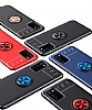 Eiroo Liquid Ring Samsung Galaxy A03s Standl Siyah-Mavi Silikon Klf - Resim 9