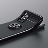 Eiroo Liquid Ring Samsung Galaxy A23 Standl Siyah-Krmz Silikon Klf - Resim 2