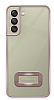 Eiroo Lux Clear Samsung Galaxy S21 FE 5G Kamera Korumal Rose Gold Silikon Klf