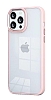 Eiroo Luxe iPhone 13 Pro Pembe Silikon Kenarl Rubber Klf