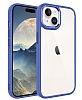 Eiroo Luxe iPhone 15 Silikon Kenarl Lavender Grey Rubber Klf