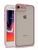 Eiroo Luxe iPhone 7 / 8 Silikon Kenarl Pembe Rubber Klf