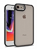 Eiroo Luxe iPhone 7 / 8 Silikon Kenarl Siyah Rubber Klf