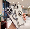 Eiroo Luxury Clear iPhone 12 Kamera Korumal Yeil Silikon Klf - Resim 2