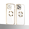 Eiroo Luxury Clear iPhone 12 Pro Kamera Korumal Rose Gold Silikon Klf - Resim 3