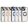 Eiroo Luxury Clear iPhone 14 Kamera Korumal Mavi Silikon Klf - Resim: 5