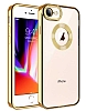 Eiroo Luxury Clear iPhone 7 / 8 Kamera Korumal Gold Silikon Klf