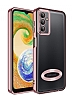 Eiroo Luxury Clear Samsung Galaxy A14 Kamera Korumal Rose Gold Silikon Klf