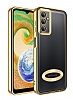 Eiroo Luxury Clear Samsung Galaxy A14 Kamera Korumal Gold Silikon Klf