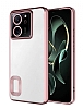 Eiroo Luxury Clear Xiaomi 13T Kamera Korumal Rose Gold Silikon Klf