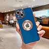 Eiroo Luxury Protection iPhone 13 Kamera Korumal Lacivert Silikon Klf - Resim 1