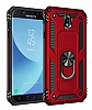 Eiroo Magnet Ring Samsung Galaxy J7 Pro 2017 Ultra Koruma Krmz Klf
