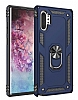Eiroo Magnet Ring Samsung Galaxy Note 10 Plus Ultra Koruma Lacivert Klf