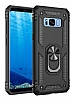 Eiroo Magnet Ring Samsung Galaxy S8 Plus Ultra Koruma Siyah Klf