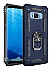 Eiroo Magnet Ring Samsung Galaxy S8 Ultra Koruma Lacivert Klf