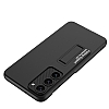 Eiroo Matte Slim Samsung Galaxy S23 Standl Siyah Rubber Klf - Resim 1
