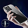 Eiroo Metal Serisi iPhone 13 Pro Silikon Kenarl effaf Rubber Klf - Resim 7