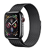 Eiroo Milanese Loop Apple Watch / Watch 2 / Watch 3 Siyah Metal Kordon (42 mm)