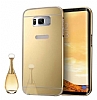 Eiroo Mirror Samsung Galaxy S8 Metal Kenarl Aynal Gold Rubber Klf