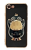 Eiroo rdek iPhone 7 / 8 Standl Siyah Silikon Klf